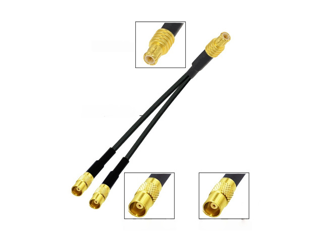1x MCX Male Plug to 1x MCX Female & 1x MCX Female Jack Y Typle Splitter RG174 Cable Navigation GPS Antenna Extension Adapter
