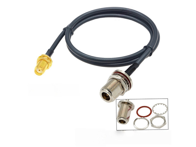 1PCS RG58 Cable Waterproof N Female Bulkhead to SMA/ RP-SMA Male Female RF Coax Pigtail 3G 4G 5G LTE Antenna Extension Jumper