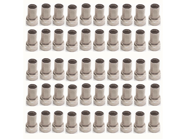 20/50/100PCS, Copper Twist On RG6 F Type Cable Connector Plugs High Quality Connector for TV Satellite Antenna Coax Cable F