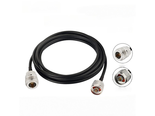 RG58 Wi-Fi Antenna Extension Cable - N Male Connector to SMA Male-Female Connector 50-3 Pure Copper RF Connection Line