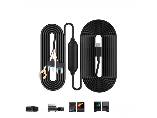 Car Charge Hardwire Kit for Aftermarket Dash Cam Cable Type-C Port 24H Parking Monitor