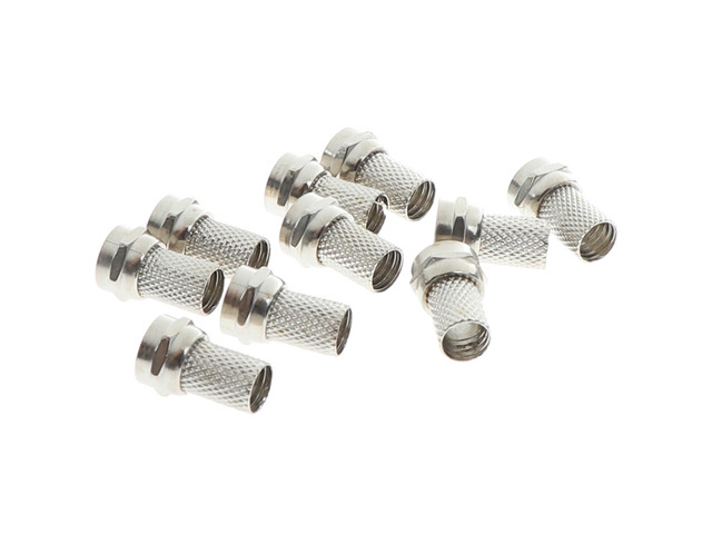 10 Pcs 75-5 F Connector Screw On Type For RG6 Satellite TV Antenna Coax Cable Twist-on