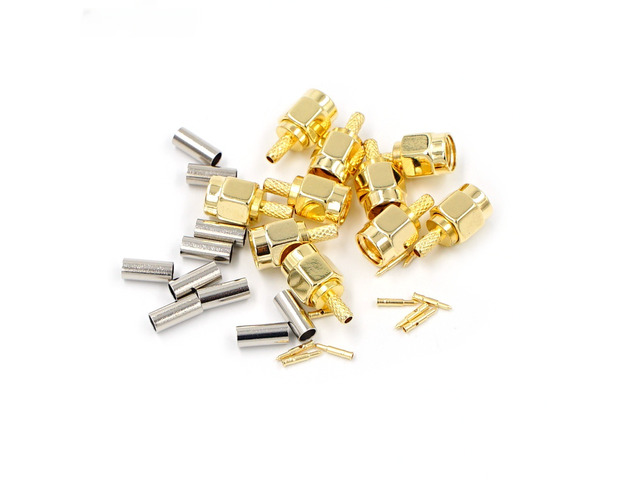 10Pcs SMA Male Plug Crimp for RG174 RG316 RG178 RG179 LMR100 Cable RF Connector