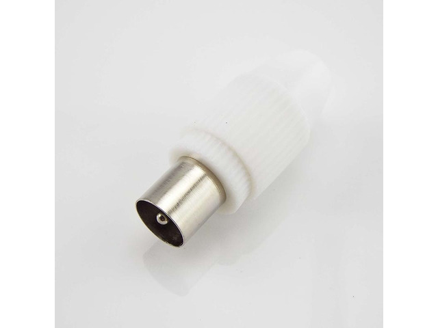 75-5 Free Welding RF Television Male Female Plug 9.5 TV RF Terminal Antenna Connector White Colour 9.5 Video Plug Adapter