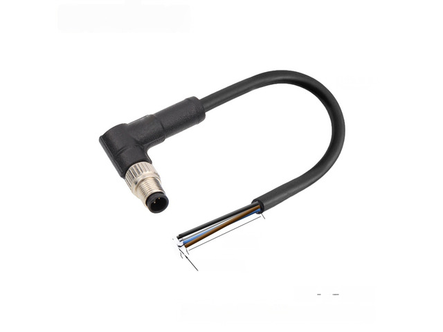 M5 3 Pin 4 Pin 1/2/5m IP67 Wire Straight & Angled Overmolded Plug Sensor Connector for Factory Automation