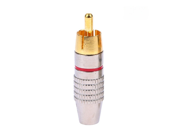 Gold-Plated Solderless RCA Plug - Locking Audio Video Connector for Speaker, Receiver & AV Systems