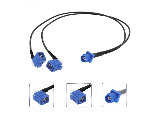 RG-174 Blue Fakra C Male/Female to 2Fakra C Male/Female Connector Splitter Y Shape RG174 RF Coaxial Cable for GPS Navigation
