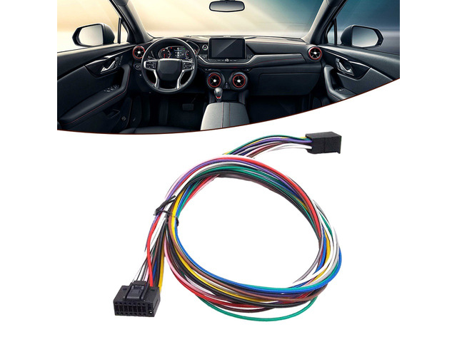 For Android Navigation 16Pin Car Stereo Radio ISO Wire Harness Power Wire Extension Wire 60cm Cable Player