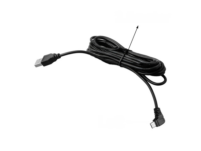 3.5M Long USB Cable For Car DVR Camera GPS Dash Cam With 3 Port Options - Straight Left Right Curved Charging Cord 11.48ft Black