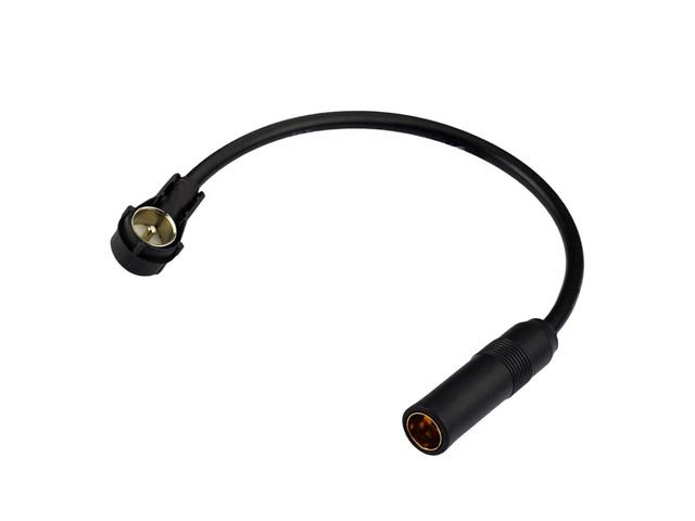 Car radio antenna coax 20cm adapter line DIN 41585 socket to ISO plug