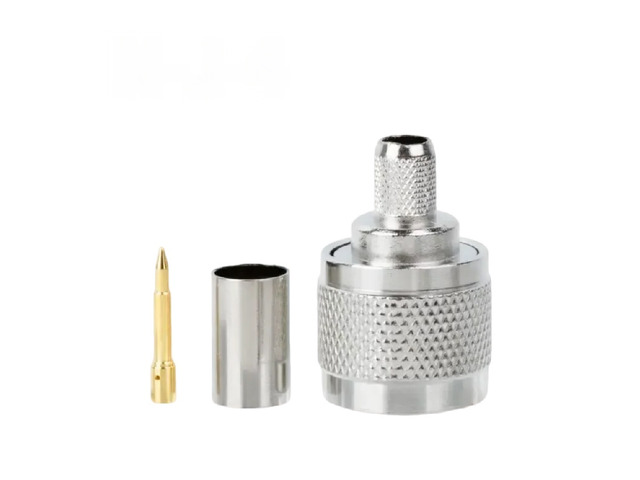 Nut Crimp L16 N RG59 LMR240 CNT240 Cable Plug RF Coaxial Straight Brass Nickel Connector