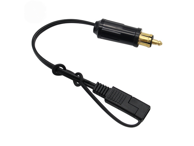 DIN Hella Powerlet Plug to SAE Battery Adapter Connector Cable for Aftermarket Motorcycle