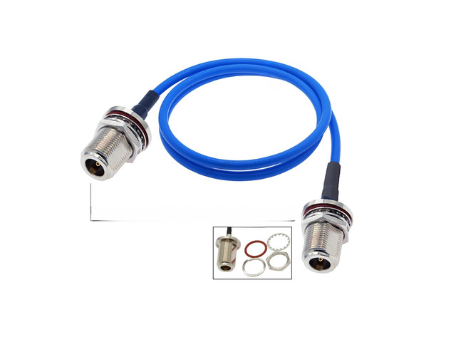RG402 Cable N Type N Male to N Female Waterproof RF Adapter Cable RG402 Blue Jacket Semi Flexible Low Loss 50 Ohm