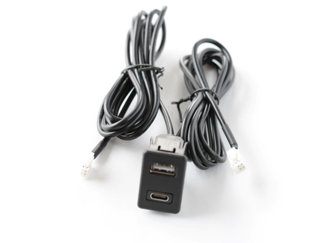 Car Dash Mount USB+TYPE-C Port Panel Interface Extension 145cm Cable Adapter Car Dashboard Vehicle Navigation USB Socket