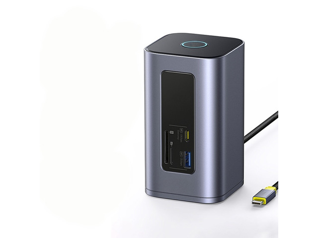 12-in-1 USB C HUB to Video Output 4K@60Hz Dual Display USB 3.2 Adapter with RJ45 SD TF PD 100W Docking Station for Window Type-C Laptop Hub