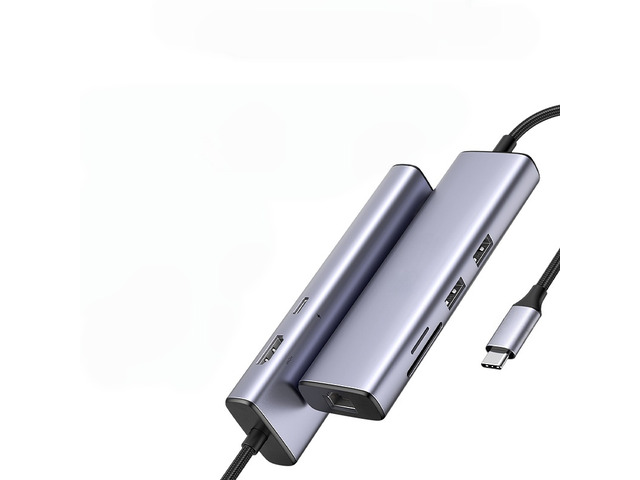 USB HUB 7-in-1 Type-C to 4K60Hz Video Output SD & TF 5Gbps USB3.0 PD100W for Lapop Type-C Laptop Accessories USB Splitter Docking Station