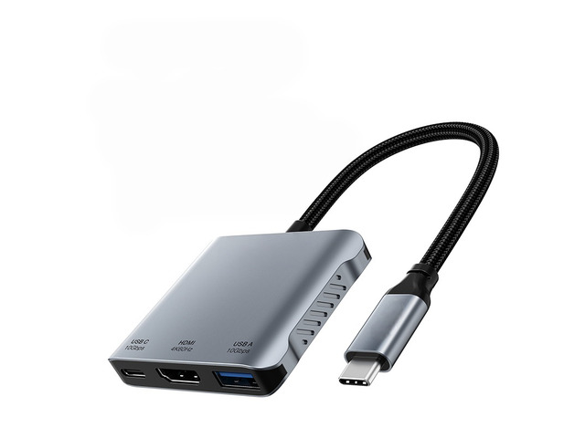 USB C HUB 4K 60Hz 5 in 1 Type C Hub Dual Video Output Adapter USB C 3.2 PD140W Docking Station for Laptop Type-C Laptop
