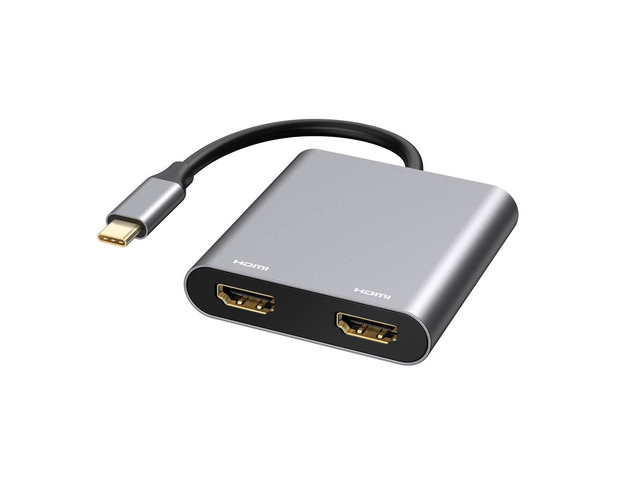 2 Port USB C Hub to Dual Video Output Splitter 4K 60HZ Dual Screen Expansion Type C Docking Station For Type-C Laptop Laptop Mobile Phone PC