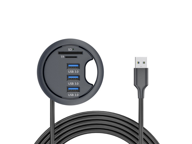 USB HUB 3.0 Mount In Desk Docking Station With Multi USB 3.0 Adapter SD/TF Card Reader Headphone Desktop USB Splitter