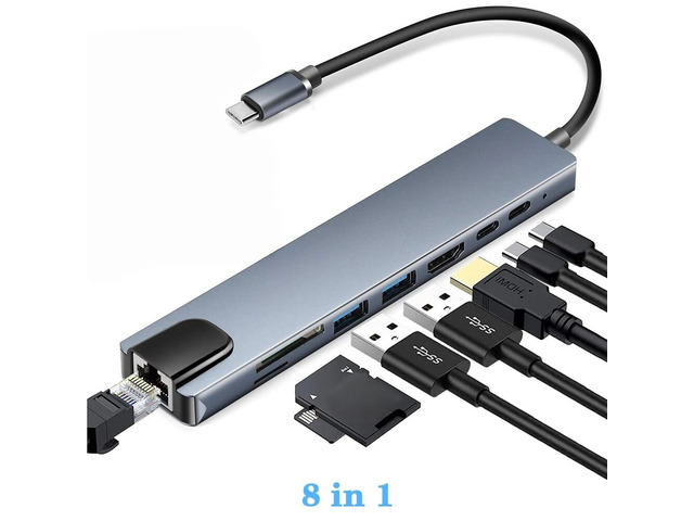 USB 3.0 Type C HUB USB C Docking Station to Video Output 4K 30HZ Type C to RJ45 100Mbps Ethernet Adapter VGA Extender Headphone PD 100W