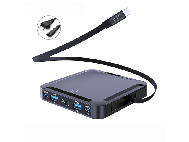 175W GaN USB C Charger LED Display 6-Port Desktop Charger Type C PD 100W Fast Charging for Type-C Laptop Type-C Phone
