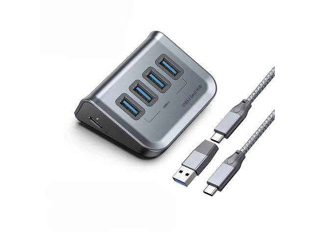 10/5Gbps USB 3.2 Hub Type A/C Data Hub Hard Drive Powered Adapter PD18W/60W SD/TF for PC PS4 Laptops Mouse Mac OS