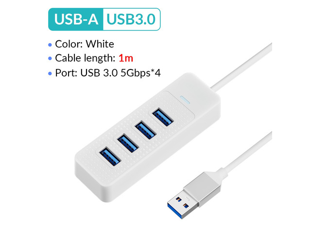 4 Ports USB 3.0 HUB High Speed Type C Splitter 5Gbps For PC Computer Accessories Multiport USB Hub Adapter for Laptop