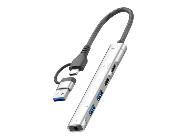 1 PC Type-C To 3.5mm Audio Adapter OTG USB hub to Laptop Universal Computer Docking Station Splitter for pc cmultiport Adapter