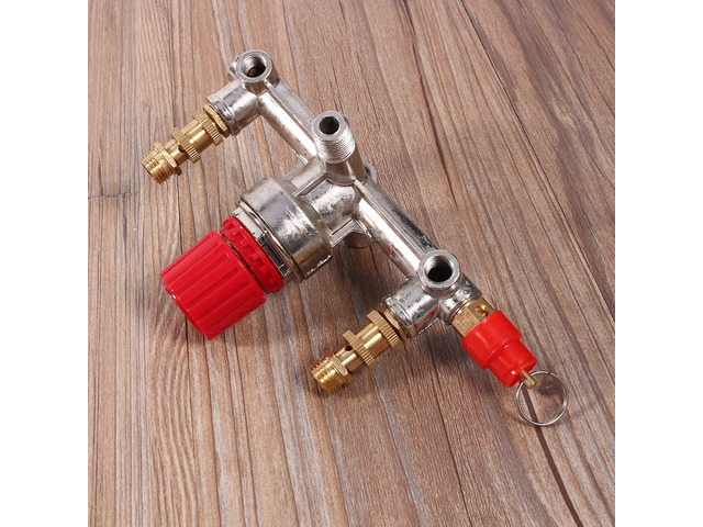 Generic for Air Compressor Switch Pressure Regulator Valve Double Outlet Tube Alloy Air Compressor Switch Pressure Regulator Valve Fit Part