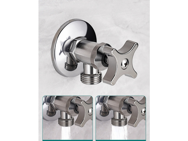 Generic for Stainless Steel Bathroom Quick Opening Triangle Valve Faucet Accessories Thickened Triangle Valve For Hot and Cold Water