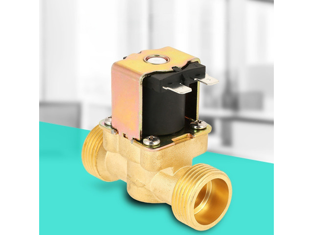 Generic for Electric Magnetic Valve Electric Valve NC Solenoid Valve DC12V G3/4 Normal Closed Brass Electric Solenoid Valve for Water
