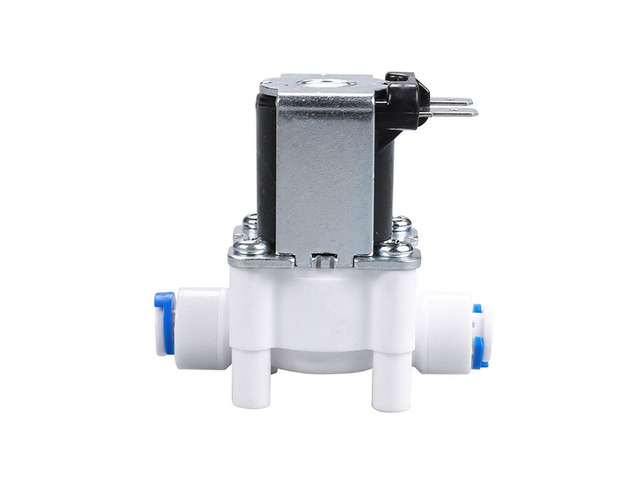 Generic for Plastic Solenoid Valve 12V 24V 220V 1/4' Hose Pipe Quick Connection Water Purifier Drinking Fountain Pressure Controller Switch