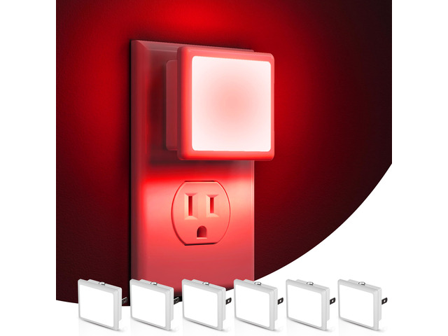 Night Light,Night Lights Plug into Wall, Dusk-to-Dawn Sensor Plug in Night Light,Red Light 0.3W Bright Nightlight Auto-On/Off for Kids Bedroom...
