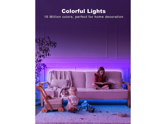 Smart RGB Led Strip Lights, 200ft Led Lights for Bedroom with App Control, Multicolor Changing Led Light Strips Apply for Home Decor, Living Room,...