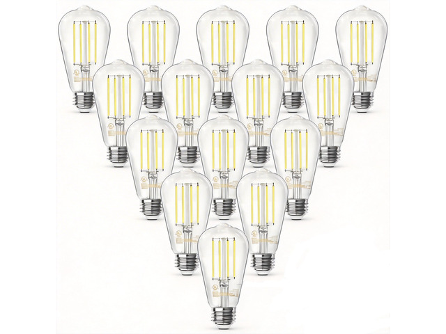 LED Edison Light Bulbs, E26 Dimmable Vintage Bulb, 8W = 60W Equivalent Daylight White 5000K, 800LM, E26 Base, ST19/58, 80+CRI, Clear Glass, Antique...