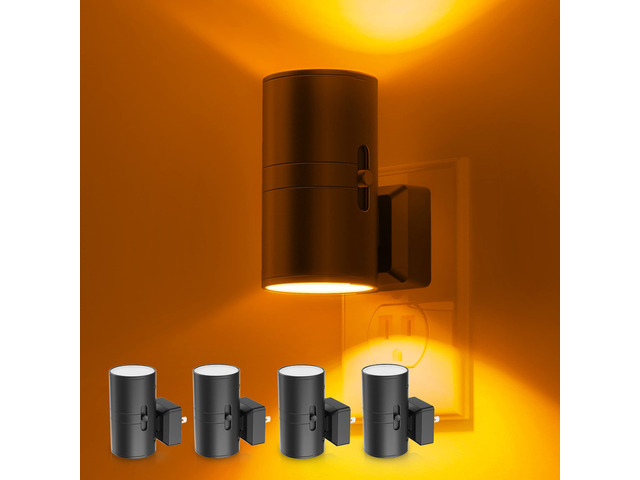Night Light, Amber Nightlight, Dimmable Night Light Light Sensor, Yellow Nightlight, 0-100LM, Sleep Light for Kids, Soft & Warm Light for Bedroom,...