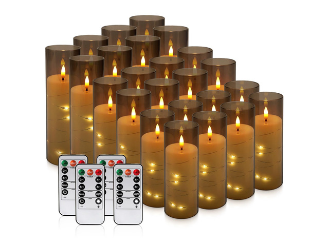 24 Pack Halloween Decoration Flickering Flameless Candles, Battery Operated LED Candles for New Year, Home Decor, Parties, Wedding,Christmas(D2.2 x...