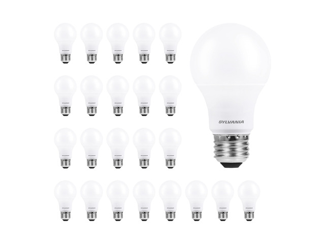 Sylvania ECO LED A19 Light Bulb, 60W Equivalent, Efficient 9W, 7 Year, 750 Lumens, Non-Dimmable, Frosted, 5000K Daylight - 24 Pack (40987)