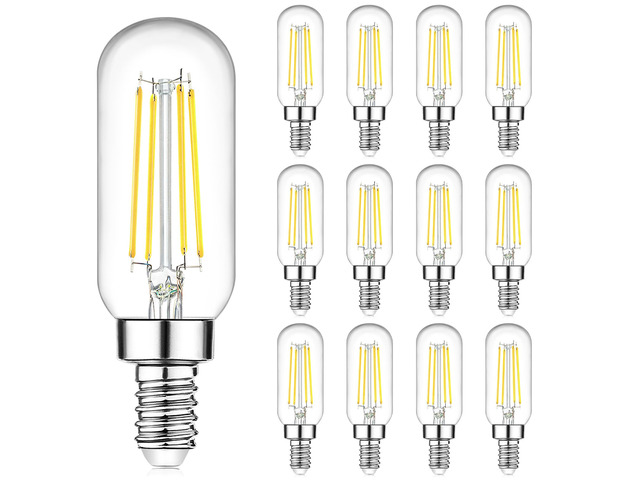 E12 LED Light Bulbs 40 Watt Equivalent, 4W Candelabra Dimmable Edison Bulbs, 5000K T6 Bulbs for Chandelier Ceiling Fan Light 400LM, Vintage T25...