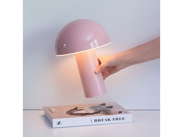 Celia Table Lamp 10' Touch-Controlled Mushroom Accent Lamp, Cordless & Dimmable LED, Portable & Rechargeable Bedside Night Light, Sustainable...