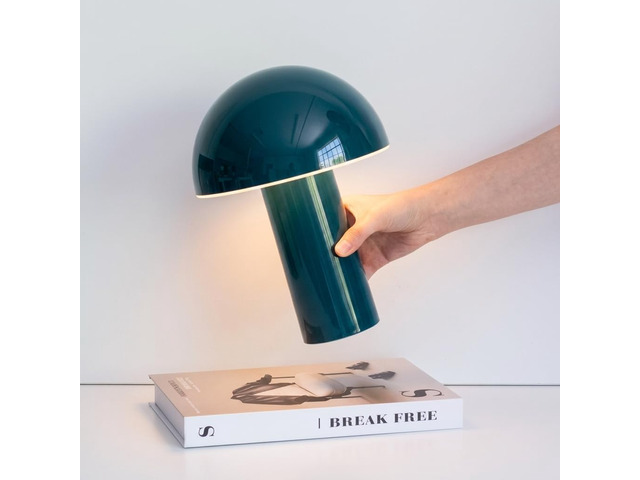 Celia Small Table Lamp 10' Touch-Controlled Mushroom Accent Lamp, Cordless & Dimmable LED, Portable Bedside Night Light, Sustainable Light,...