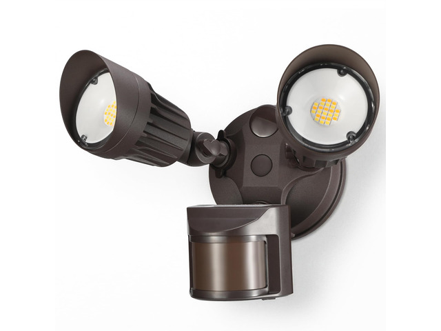 3CCT Motion Sensor Security Lights Dusk to Dawn IP65 Bronze LED Motion Detector Flood Light Outdoor, 3000K4000K5000K Selectable, ETL Listed,...