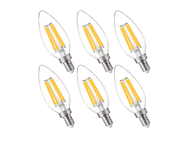 100W Equivalent LED Candelabra Bulbs, 800LM Dimmable B11 E12 LED Chandelier Light Bulbs, 5.5W, 3500K Netural White, 6 Pack