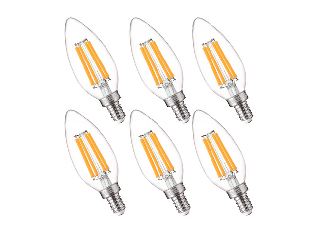 100W Equivalent LED Candelabra Bulbs, 800LM Dimmable B11 E12 LED Chandelier Light Bulbs, 5.5W, 2700K Soft White, 6 Pack
