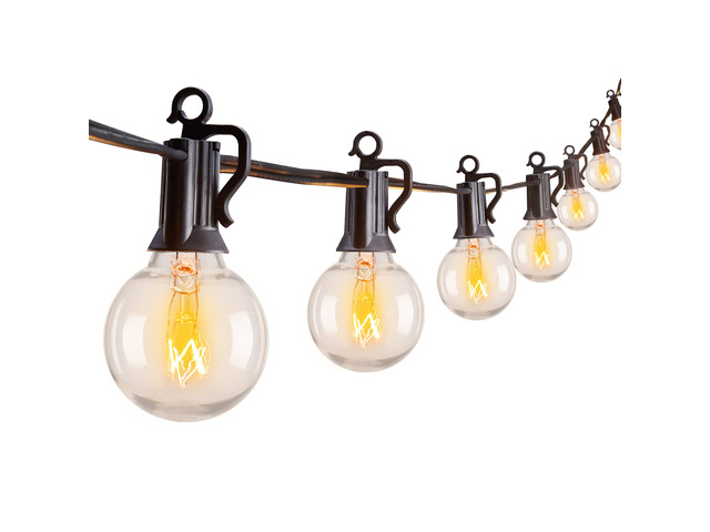 Outdoor String Lights 55FT Patio Lights with 50 Edison Glass Bulb IP65 Waterproof, Dimmable, Connectable Outside Light for Backyard Porch Balcony...