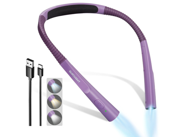 Upgraded LED Neck Reading Light, Book Light for Reading in Bed 30-min Timer, 3 Colors & 3 Brightness, Rechargeable, Eye-Caring Perfect for Women,...