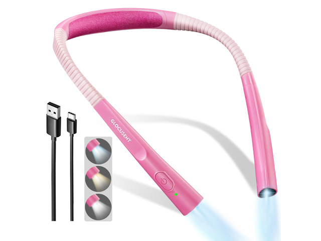 Upgraded LED Neck Reading Light, Book Light for Reading in Bed 30-min Timer, 3 Colors & 3 Brightness, Rechargeable, Eye-Caring Perfect for Women,...