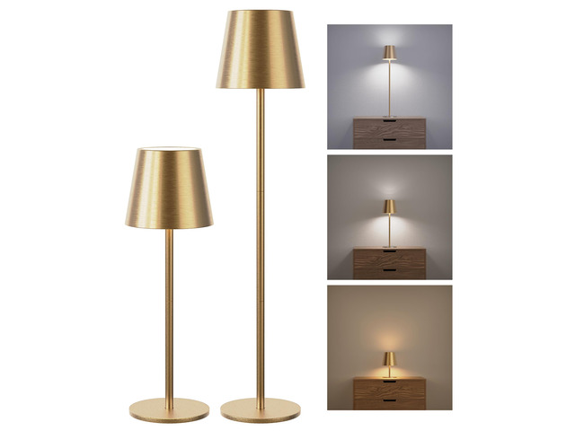 Cordless Lamps, 3 Height, 3 Colors Smooth Dimming, 5000 Capacity Portable LED Waterproof Table Lamp for Dining, Bedroom, Outdoor, Glod (2 Pack)