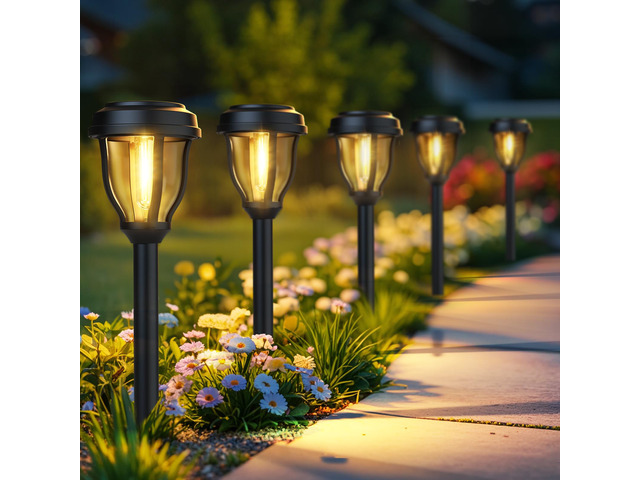 Solar Lights Outdoor, LED Solar Pathway Lights Garden Lights Waterproof Solar Garden Lights 6 Pack LED Outdoor Solar Lights for Yard Landscape Path...