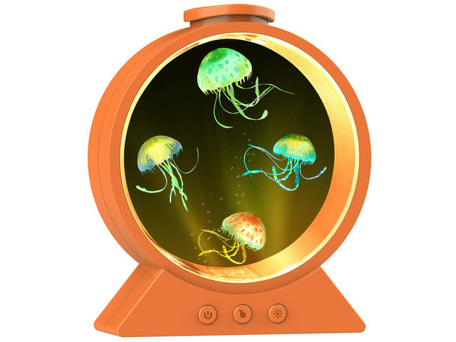 Jellyfish Lamp for Sleep Anxiety Calming Light for Bedroom(Cosmic Orange) Whisper-Quiet Sensory 7 Soft Color Modes Adjustable Water Flow 8H...
